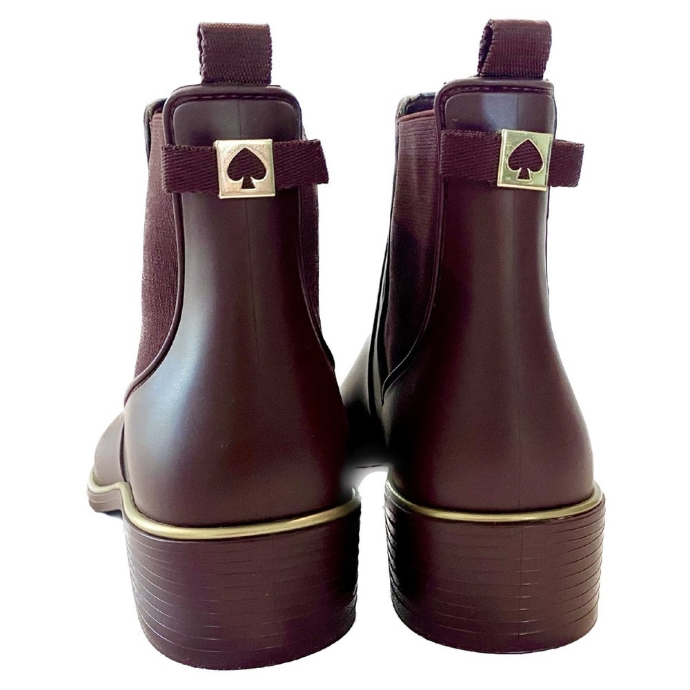 Kate Spade Solstice Star Rain Boots 1.5” Heel Chelsea in Burgundy Size 10